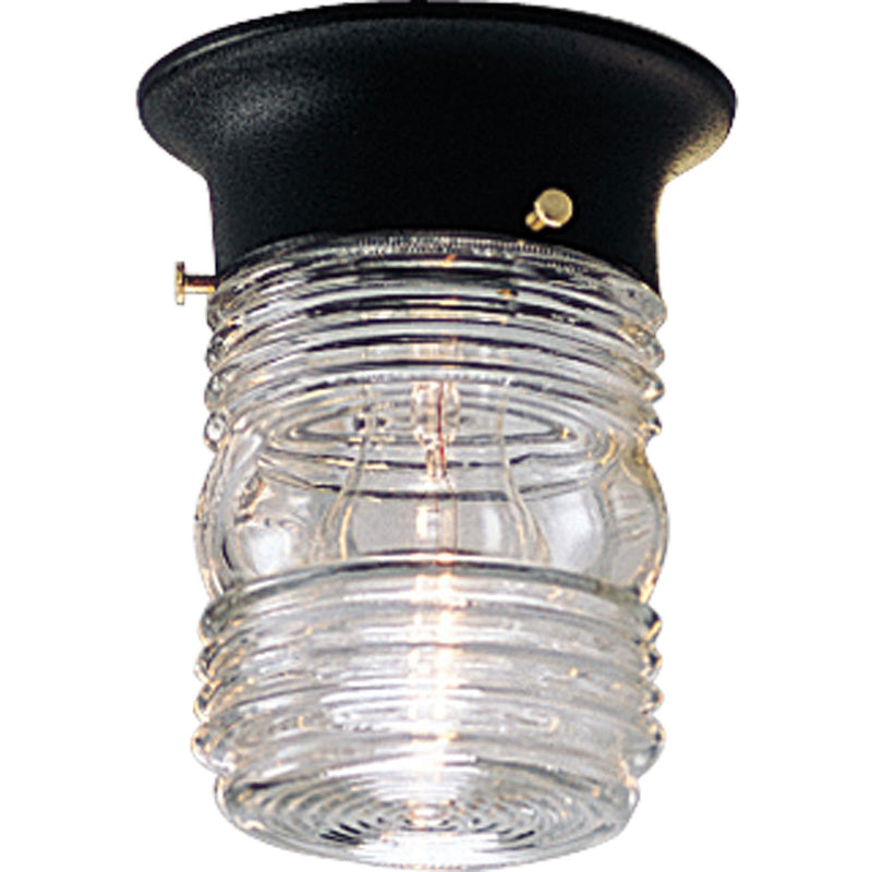 Progress Lighting P5603-31 One Light Outdoor Flush Mount, Black