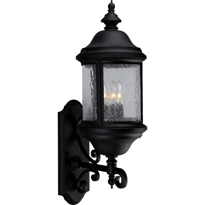 Progress Lighting P5652-31 Three Light Large Wall Lantern, Textured Black