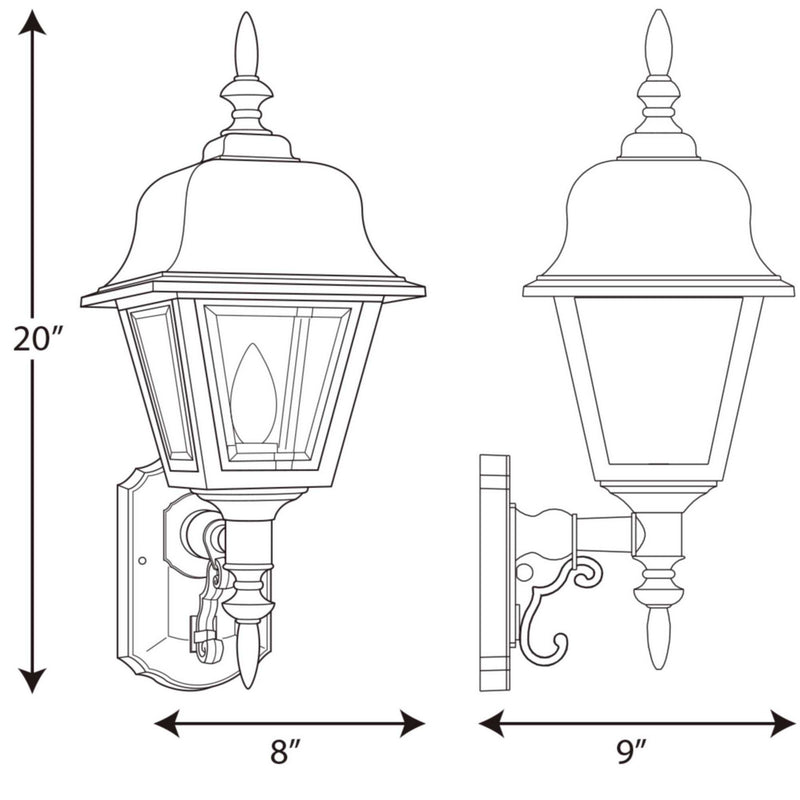 Progress Lighting P5656-31 One Light Wall Lantern, Black
