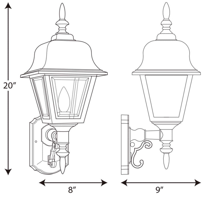 Progress Lighting P5656-31 One Light Wall Lantern, Black