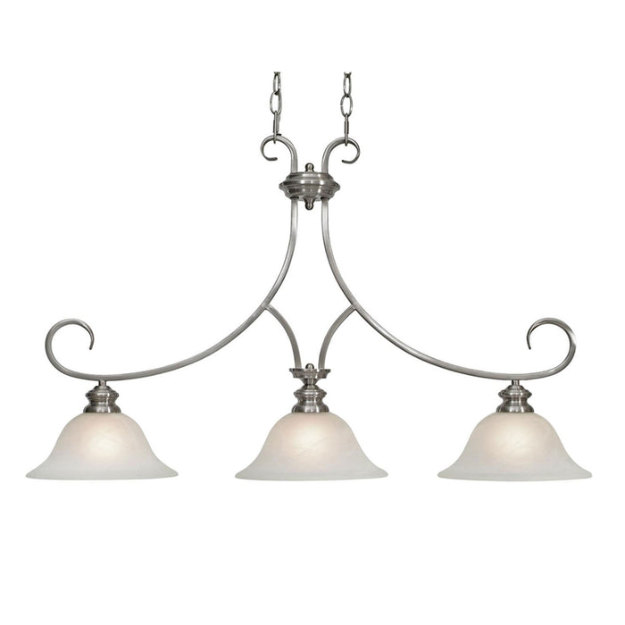 Golden 6005-10 PW Three Light Linear Pendant, Pewter