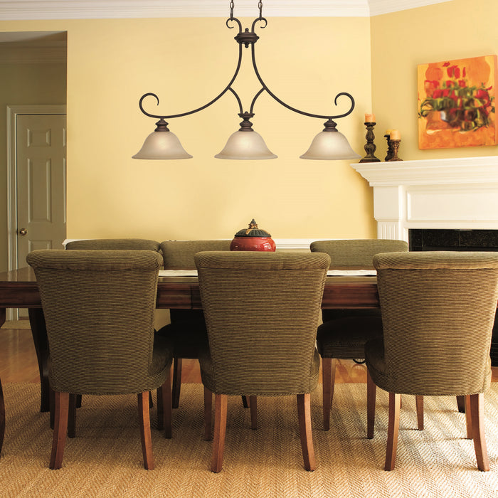 Golden 6005-10 RBZ Three Light Linear Pendant, Rubbed Bronze