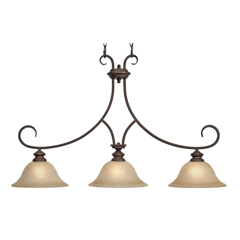 Golden 6005-10 RBZ Three Light Linear Pendant, Rubbed Bronze
