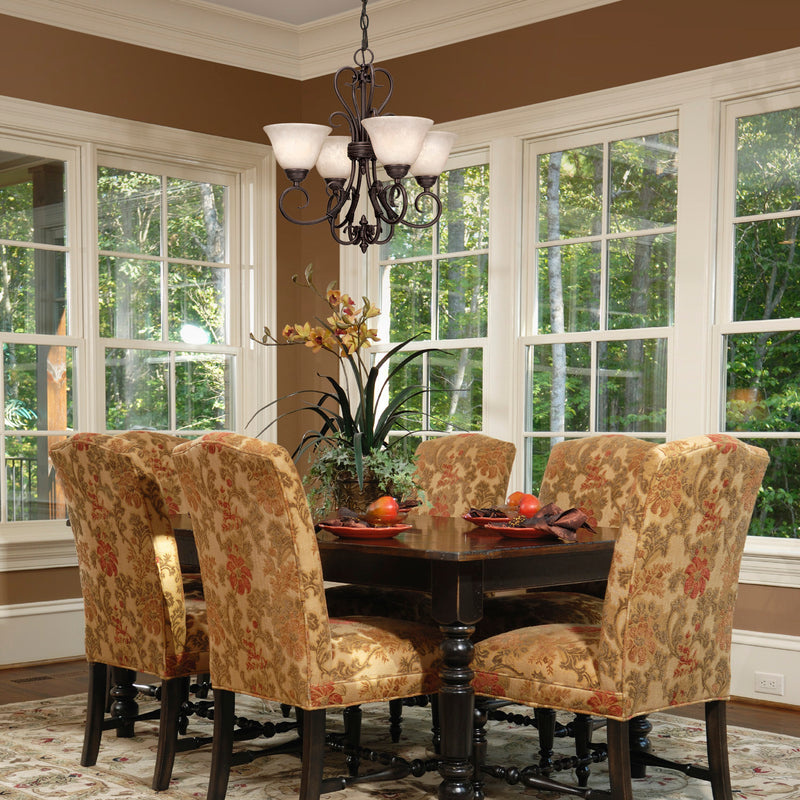 Golden 8606-GM4 RBZ-TEA Four Light Mini Chandelier, Rubbed Bronze