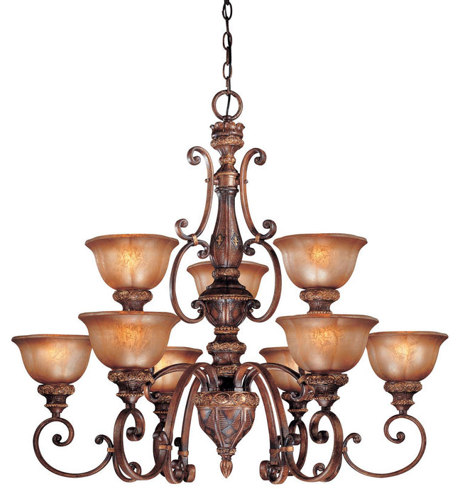 Minka-Lavery 1358-177 Nine Light Chandelier, Illuminati Bronze