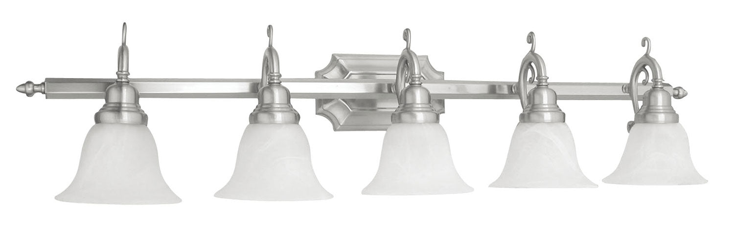 Livex Lighting 1285-91 Five Light Bath Vanity, Brushed Nickel