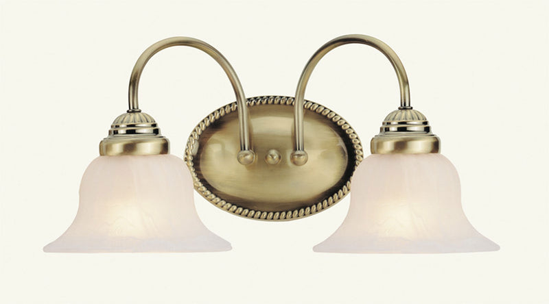 Livex Lighting 1532-01 Two Light Bath Vanity, Antique Brass