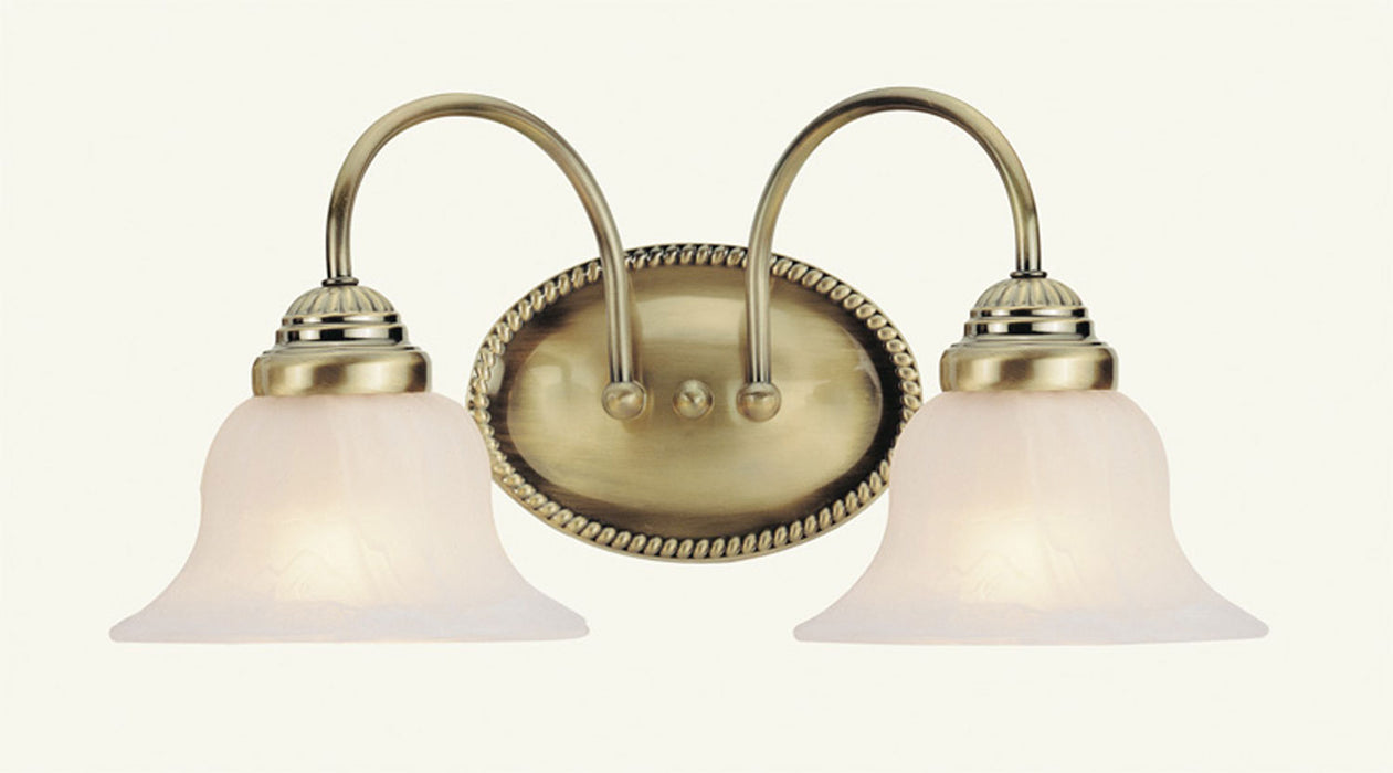 Livex Lighting 1532-01 Two Light Bath Vanity, Antique Brass