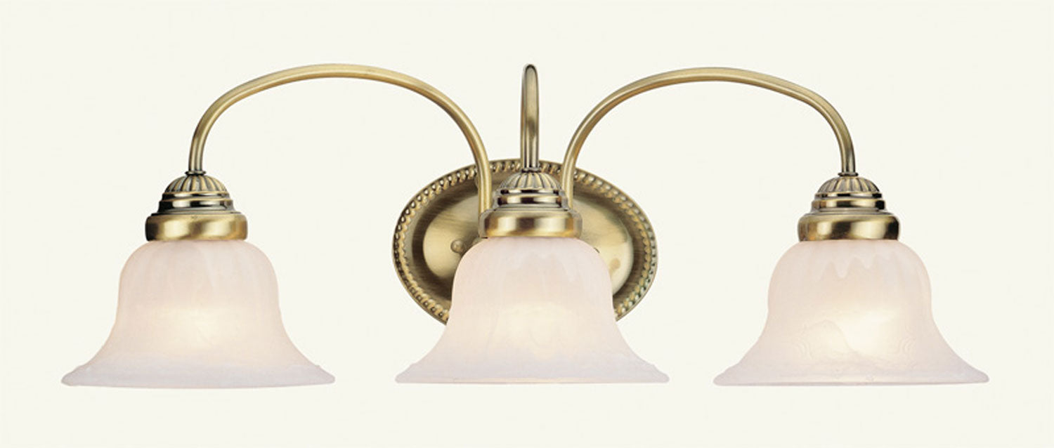 Livex Lighting 1533-01 Three Light Bath Vanity, Antique Brass