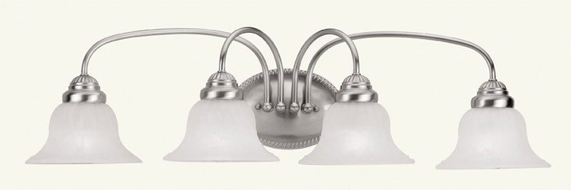 Livex Lighting 1534-91 Four Light Bath Vanity, Brushed Nickel