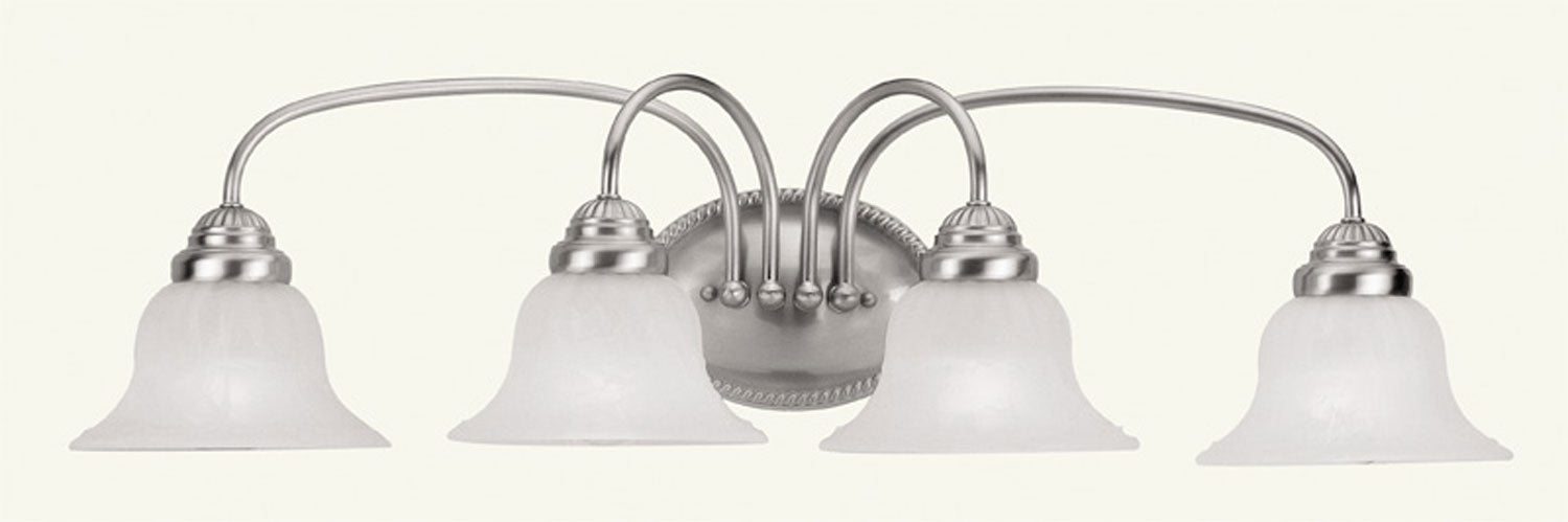 Livex Lighting 1534-91 Four Light Bath Vanity, Brushed Nickel