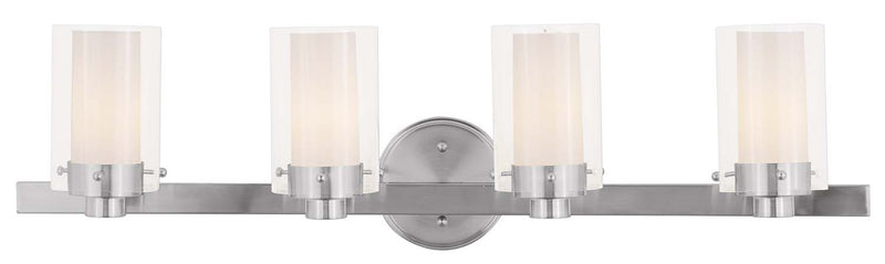 Livex Lighting 1544-91 Four Light Bath Vanity, Brushed Nickel