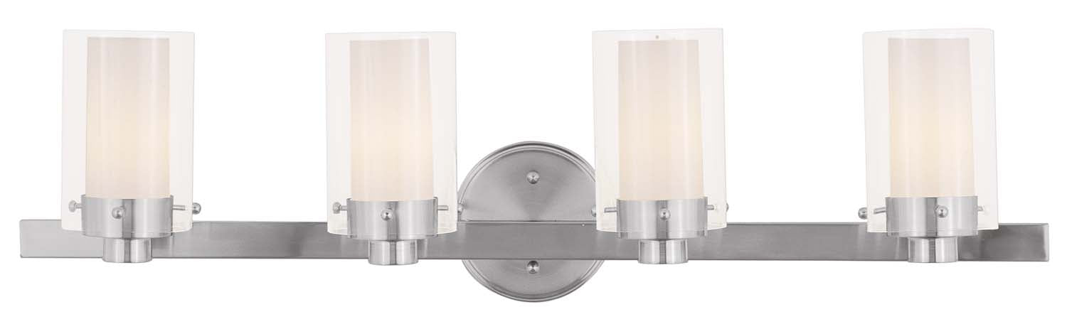 Livex Lighting 1544-91 Four Light Bath Vanity, Brushed Nickel