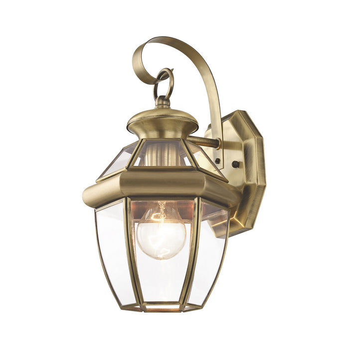 Livex Lighting 2051-01 One Light Outdoor Wall Lantern, Antique Brass