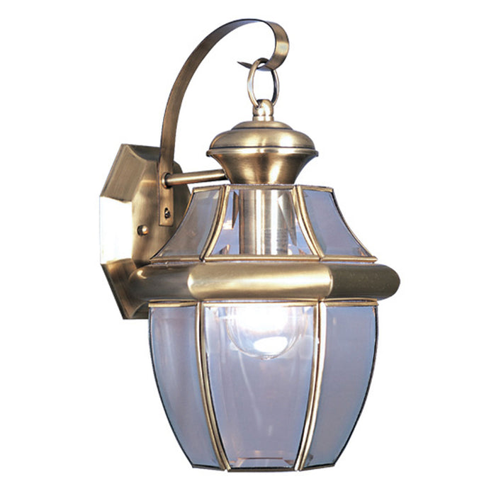 Livex Lighting 2151-01 One Light Outdoor Wall Lantern, Antique Brass