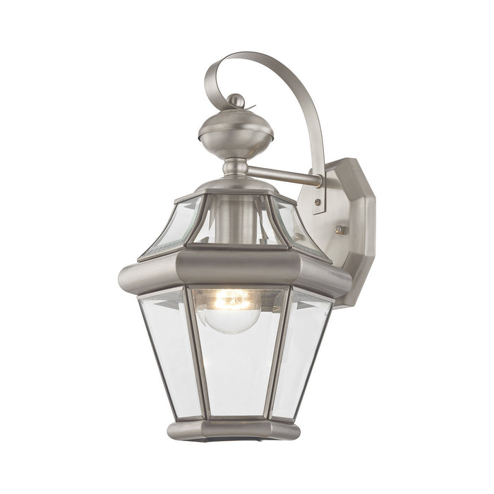 Livex Lighting 2161-91 One Light Outdoor Wall Lantern, Brushed Nickel