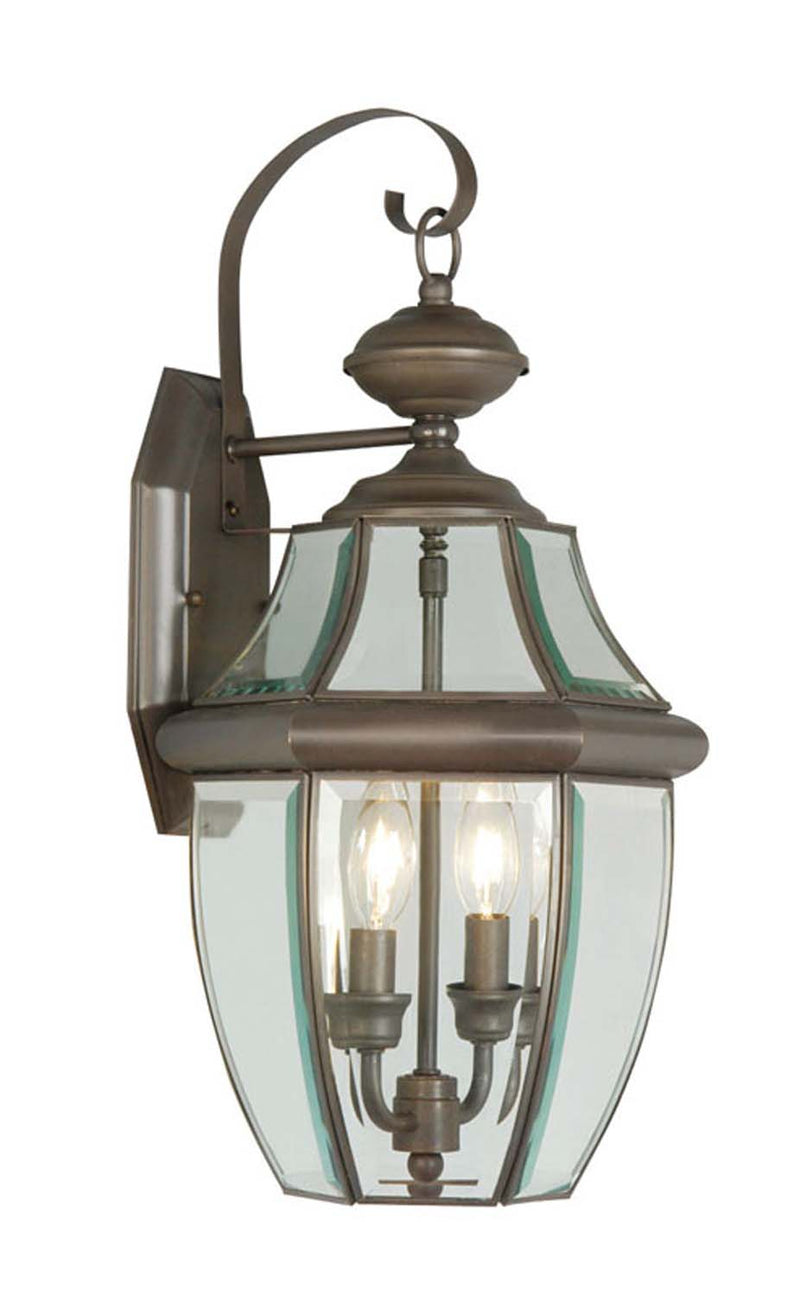 Livex Lighting 2251-07 Two Light Outdoor Wall Lantern, Bronze