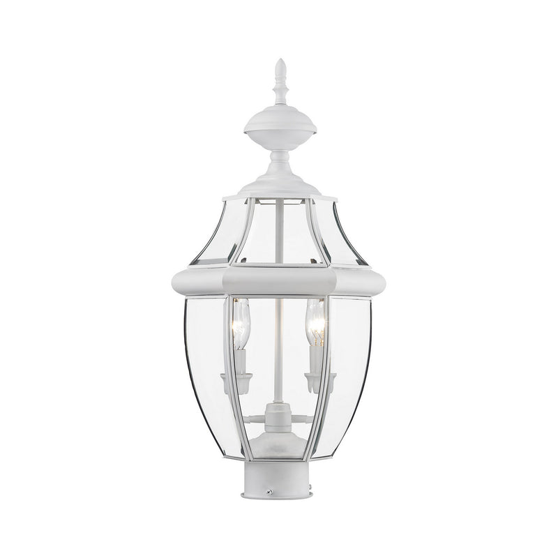 Livex Lighting 2254-03 Two Light Outdoor Post Lantern, White