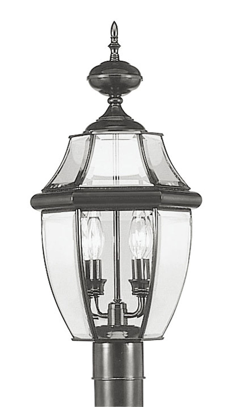 Livex Lighting 2254-04 Two Light Outdoor Post Lantern, Black