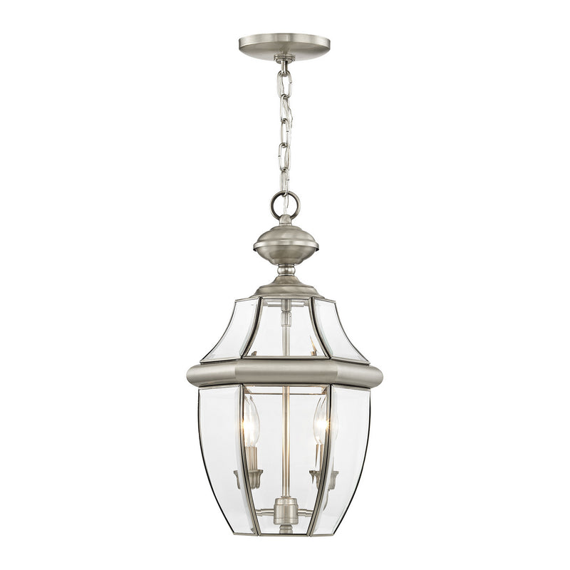 Livex Lighting 2255-91 Two Light Outdoor Pendant, Brushed Nickel