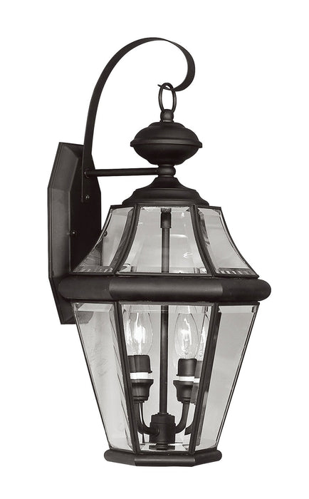 Livex Lighting 2261-04 Two Light Outdoor Wall Lantern, Black