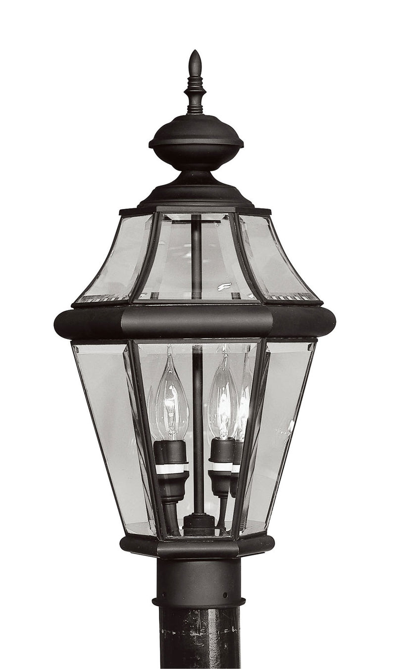 Livex Lighting 2264-04 Two Light Outdoor Post Lantern, Black