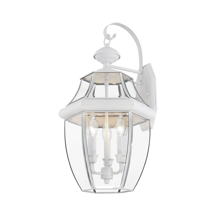 Livex Lighting 2351-03 Three Light Outdoor Wall Lantern, White