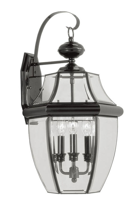 Livex Lighting 2351-04 Three Light Outdoor Wall Lantern, Black