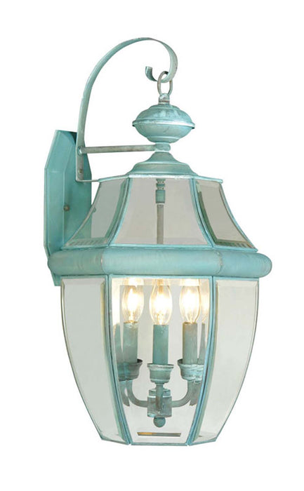 Livex Lighting 2351-06 Three Light Outdoor Wall Lantern, Verdigris