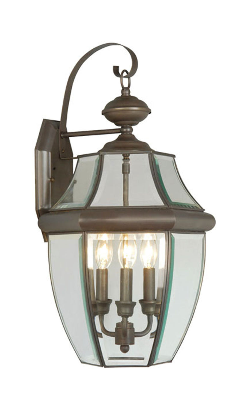 Livex Lighting 2351-07 Three Light Outdoor Wall Lantern, Bronze