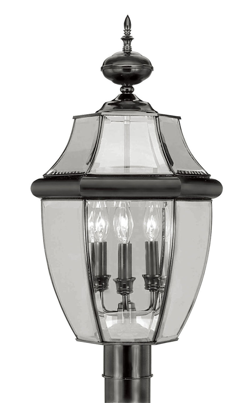 Livex Lighting 2354-04 Three Light Post-Top Lanterm, Black