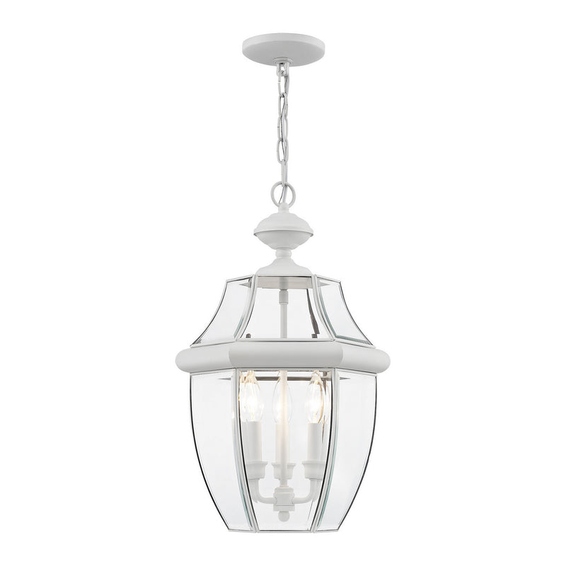 Livex Lighting 2355-03 Three Light Outdoor Pendant, White