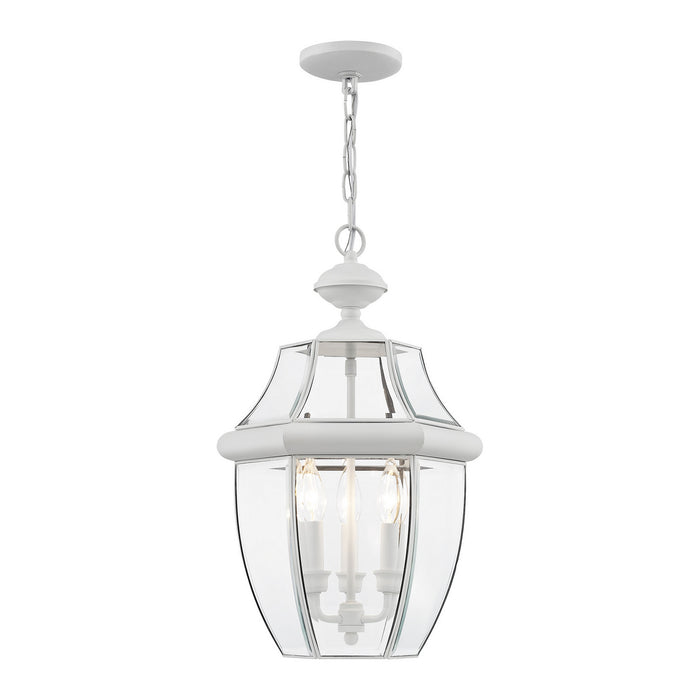 Livex Lighting 2355-03 Three Light Outdoor Pendant, White