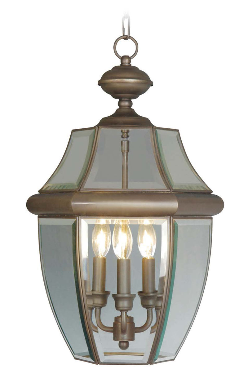 Livex Lighting 2355-07 Three Light Outdoor Pendant, Bronze