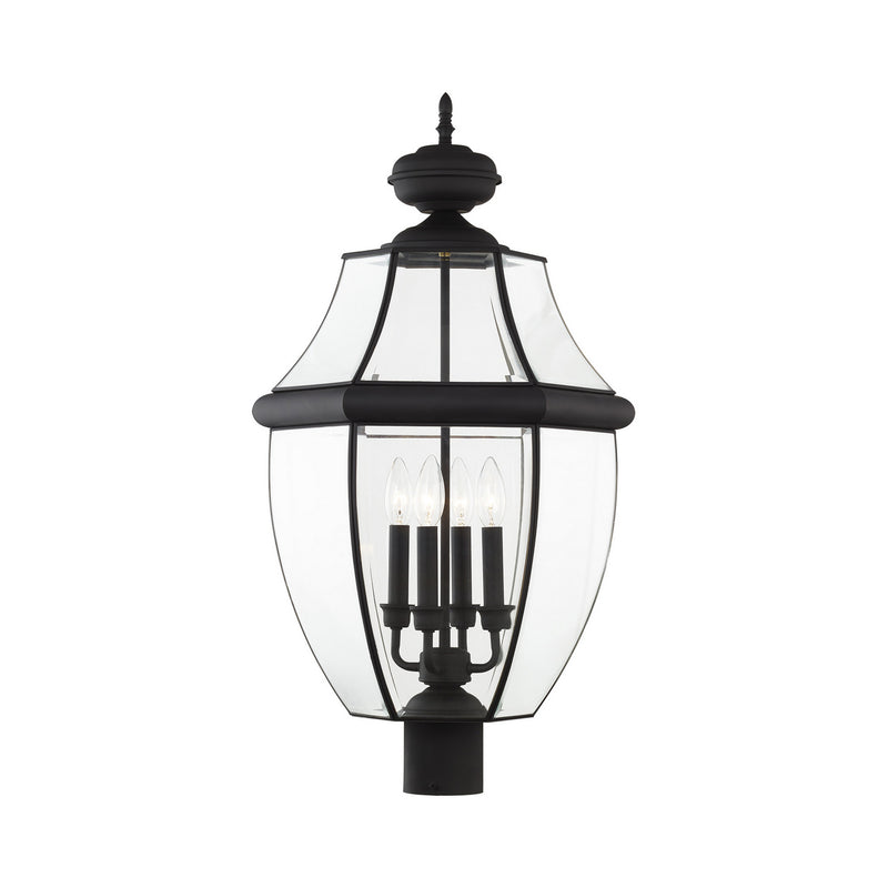 Livex Lighting 2358-04 Four Light Outdoor Post Lantern, Black
