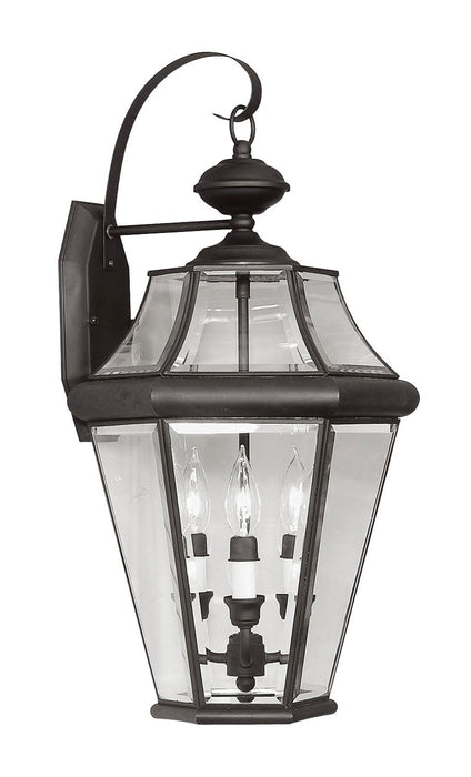 Livex Lighting 2361-04 Three Light Outdoor Wall Lantern, Black