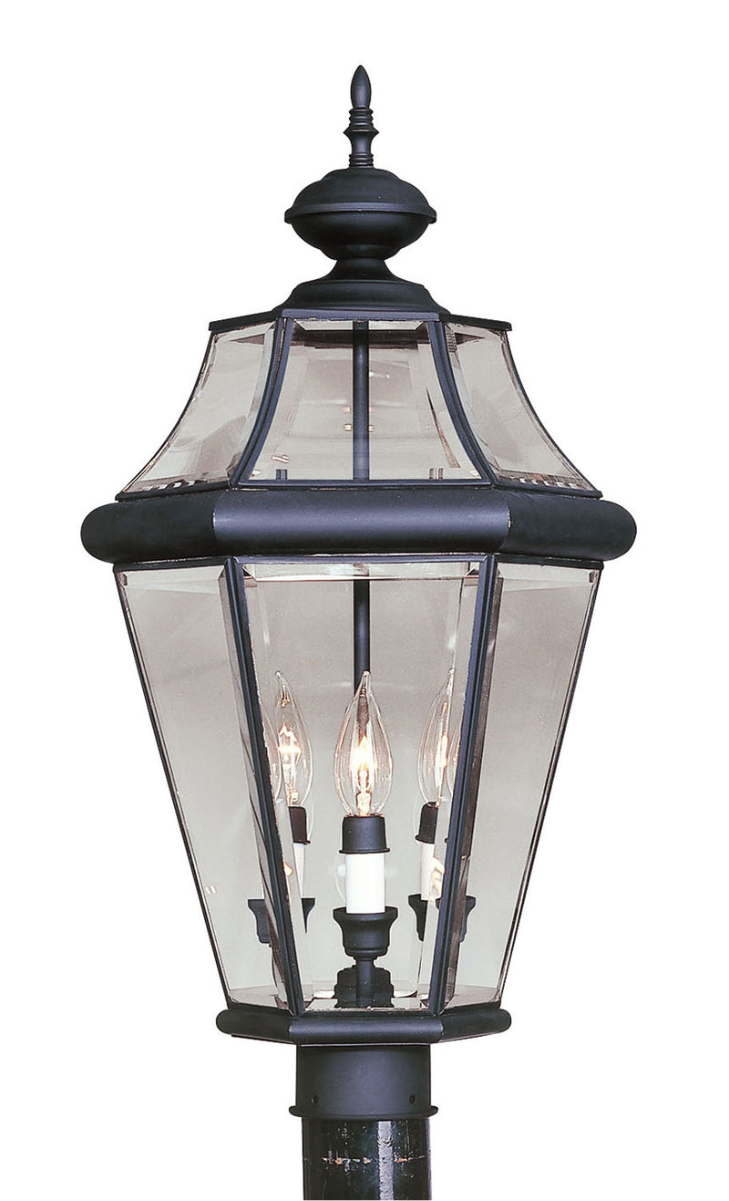 Livex Lighting 2364-04 Three Light Post-Top Lanterm, Black