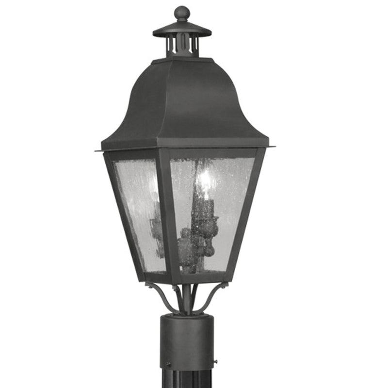 Livex Lighting 2552-04 Two Light Outdoor Post Lantern, Black
