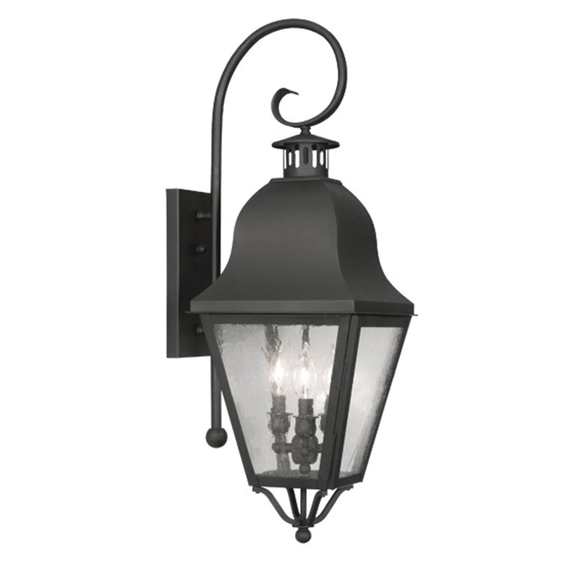 Livex Lighting 2555-04 Three Light Outdoor Wall Lantern, Black