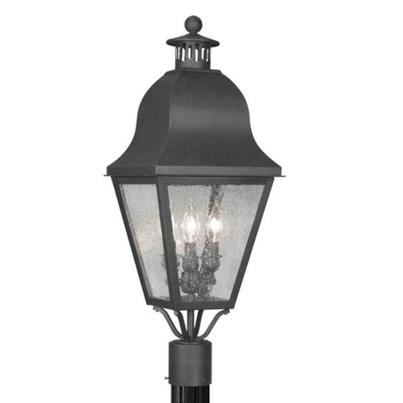Livex Lighting 2556-04 Three Light Post-Top Lanterm, Black