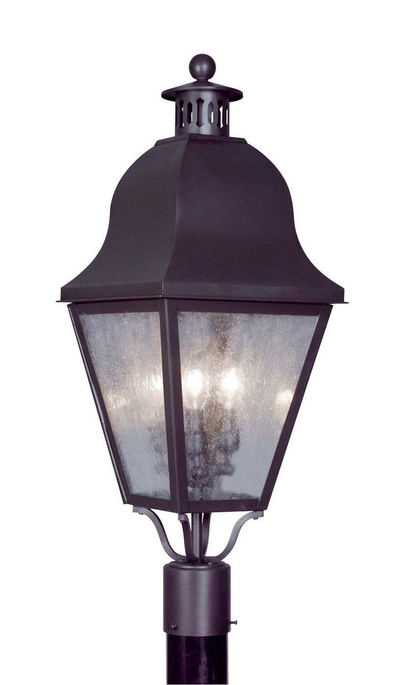 Livex Lighting 2556-07 Three Light Post-Top Lanterm, Bronze