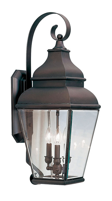 Livex Lighting 2593-07 Three Light Outdoor Wall Lantern, Bronze