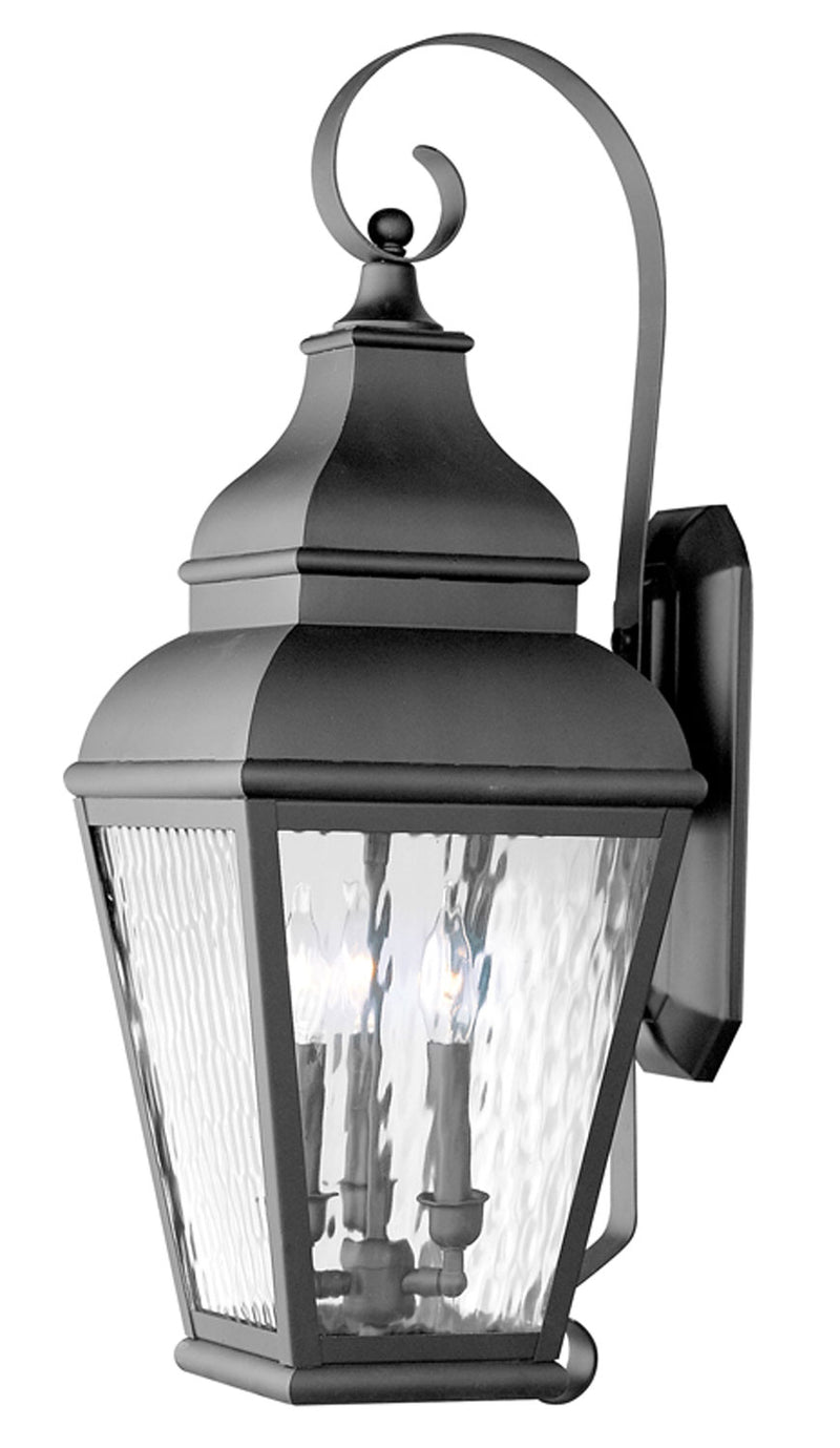 Livex Lighting 2605-04 Three Light Outdoor Wall Lantern, Black