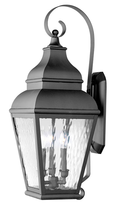 Livex Lighting 2605-04 Three Light Outdoor Wall Lantern, Black