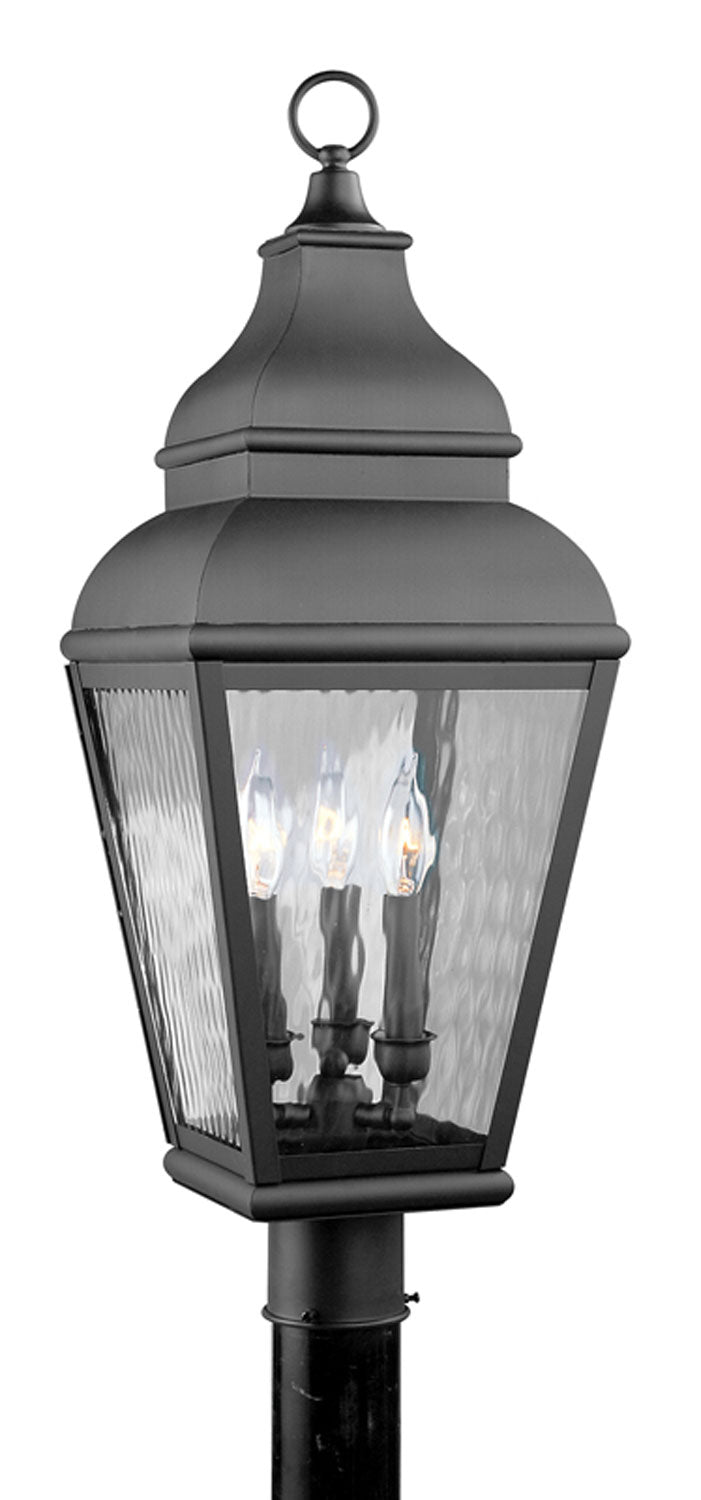 Livex Lighting 2606-04 Three Light Post-Top Lanterm, Black