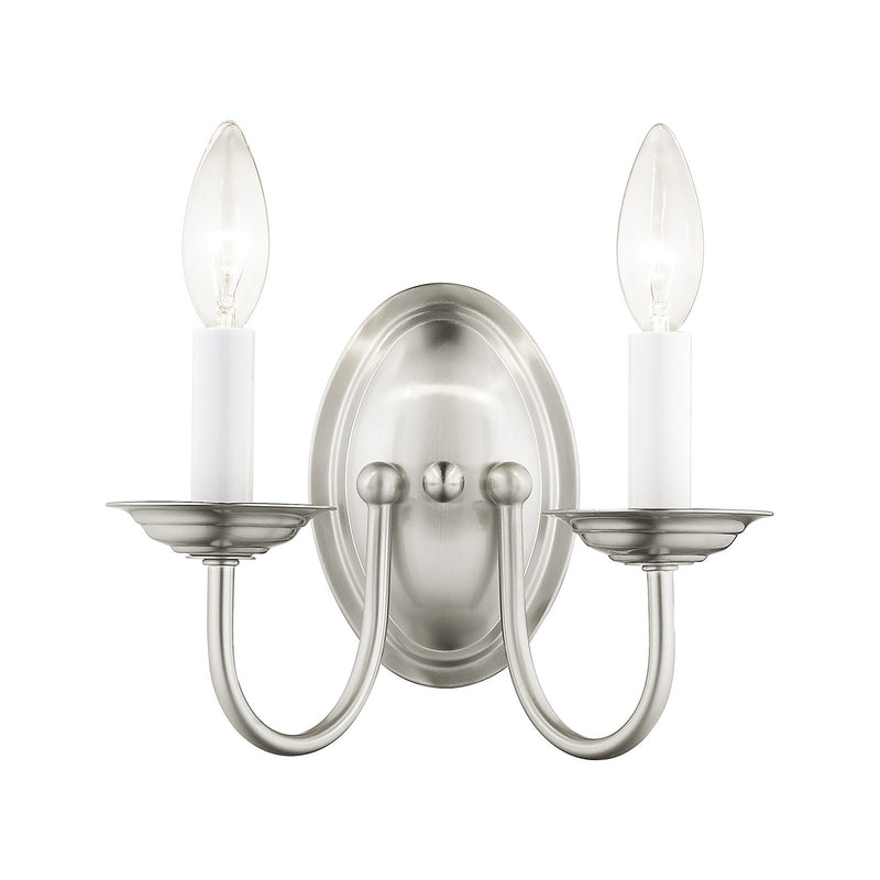 Livex Lighting 4152-91 Two Light Wall Sconce, Brushed Nickel