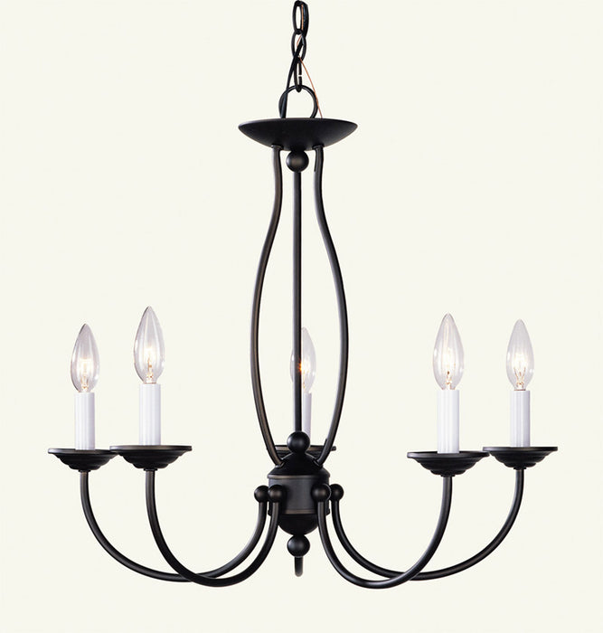 Livex Lighting 4155-07 Five Light Chandelier, Bronze
