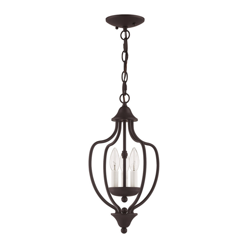 Livex Lighting 4170-07 Three Light Mini Chandelier/Ceiling Mount, Bronze