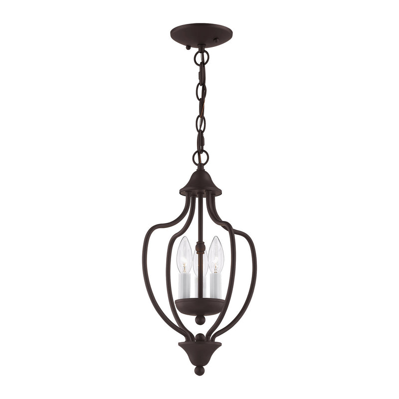 Livex Lighting 4170-07 Three Light Mini Chandelier/Ceiling Mount, Bronze