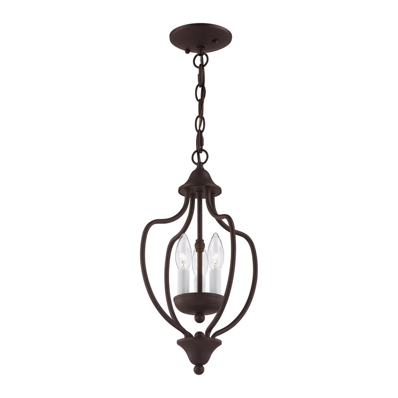 Livex Lighting 4170-07 Three Light Mini Chandelier/Ceiling Mount, Bronze